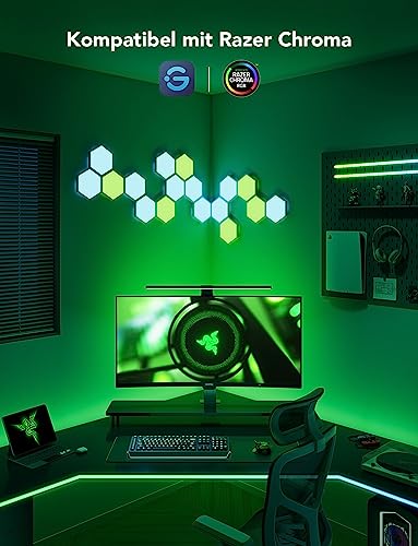 Govee Gaming Light for Monitor G1, TV LED Backlight for 27-34 Inch TV or PC, Smart RGBIC Wi-Fi TV Backlight, Double Light Beads with 123 Scene Modes App Control, Compatible with Alexa