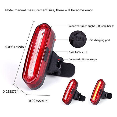W WHEEL UP Bike Taillight IPX6 Waterproof Riding Rear light Mini LED USB Chargeable Mountain Bike Cycling Light Tail-lamp 6 Light Mode Options Safety Warning Light