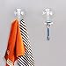 ilikable Suction Cup Hooks Heavy Duty Shower Suction Hooks for Towel Razor Loofah, Waterproof Suction Hooks for Bathroom Kitchen Wall Window Hooks 2 Pack, Clear