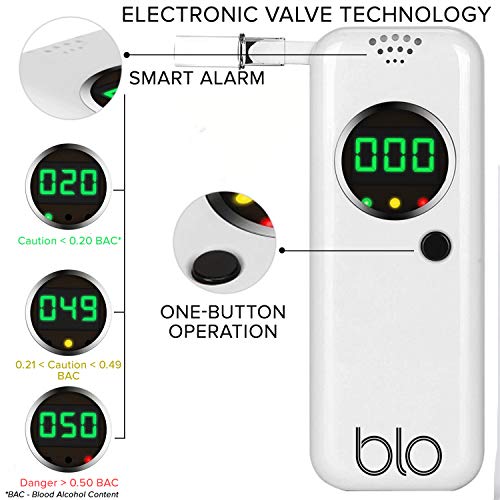 BLO Alcohol Breathalyzer & Mouthpiece Portable Breath Tester with