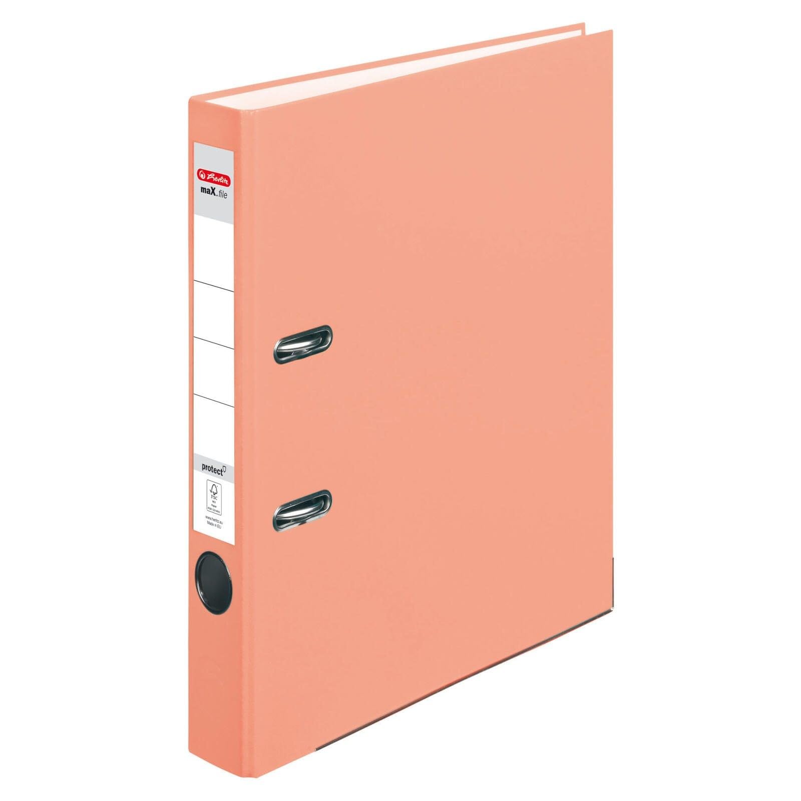 Herlitz maX.File Protect 50028474 Folder A4 5 cm with Insert Spine Label Salmon Pack of 1