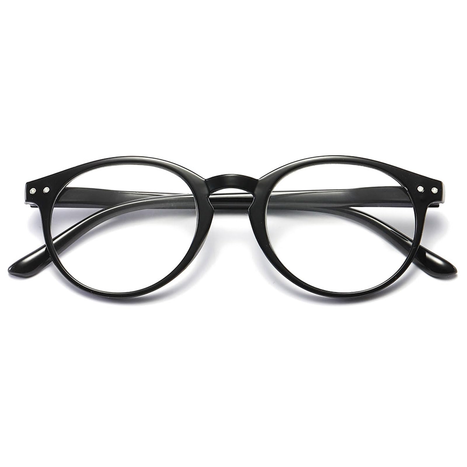 MAGIMODAC Ladies Anti Blue Light Reading Glasses Round Oval Lightweight Eyeglasses Women Readers Glasses +1.0 +1.25 +1.5 +1.75 +2.0 +2.25 +2.5 +2.75 +3.0 +3.5 +4.0 (Light Black, 1.25)