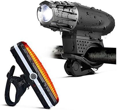 Oglight USB Rechargeable Super Bright Bicycle Headlight and Tail Light. LED Accessories Fits On Any Road Bikes, Helmets.Water Resistant, Easy To Install for Kids Men Women Cycling Safety Flashlight