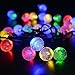 Qedertek Christmas String Lights, 20ft 30 LED Outdoor Fairy Globe Lights String Crystal Ball LED Decorative Lighting for Holiday Party Home Garden Xmas Trees Multicolor