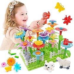 PREBOX Flower Building Toys Set for Toddler Girls