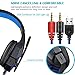 maxin Gaming Headset for Laptop Computer, Cellphone, PS4 and so on, 3.5mm Wired Noise Isolation Gaming Headphones with Mic and LED Light- Volume Control.(Black and Blue)thumb 2