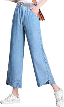 wide leg lightweight jeans