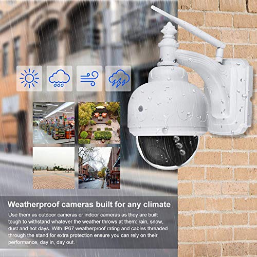 PTZ Dome IP Camera 1080P WiFi CCTV Outdoor Security Camera H.265/H.264 with 2.8-12mm Lens 5X Zoom Auto Focus, 355° Pan/90° Tilt, Night Vision, Motion Detection, Micro SD Card Slotlot