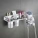 3-in-1 Wall Mounted Aero Aluminum Toothbrush Hair Dryer Organizer Holder Storage Hanging Rack Organizer Silver