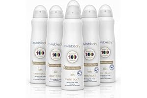 HEALTHAZ 250ml Invisible Dry Body Spray Anti-Perspirant 6 Pack