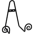 TRIPAR Decorative Scroll Rack, Large Black Display (4.5 Inch Depth) - Functions as Wall Rack or Tabletop Easel - Lightweight and Durable - Showcase Beautiful Plates, China, Artwork and More