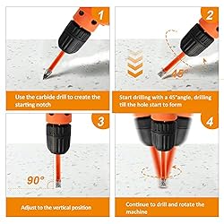 Dry Diamond Drill Bit Set - BGTEC 3pcs 1/4" 6mm