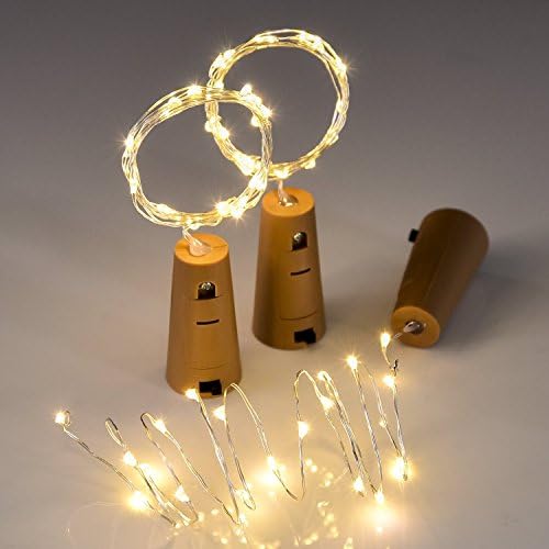 COTW Bottle Stopper LED String Light Cute Romatice 2m 20 Led Wine Chips Copper Wire Glass Wine Fairy Decorative Light For Table Wedding Birthday Holiday Festival Party Decoration