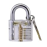 BleuMoo 1Pc Locksmith Transparent Visable Cutaway Practice Padlock Lock Training Skill Pick