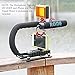 Video Action Stabilizer Stabilizing Handle Grip Rig with 3 Shoe Mounts Triple Head for iPhone 7 Plus Canon Nikon Sony Panasonic DSLR Camera/Camcorder