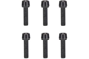 Set of 6 Stainless Steel Bike Handlebar Stem Bolts M5 18mm Screws for Bicycle Stem Secure and Fastening (A)