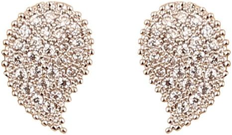 SunSoul Cute Paisley Motif And Elegant Cubic Zirconia Studded Earrings in Gold and Silver Tone for Women.