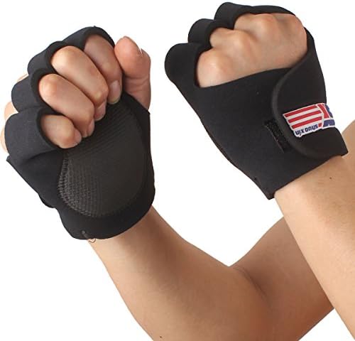 Cycling Fitness Half Finger Sport Gloves Support One Size Fit All - Black (Pair)