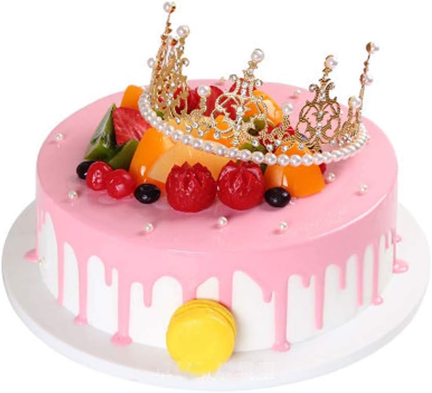 Panda Legends Artificial Fake Crown Fruit Cream Cake Model Kitchen Dessert Display Props 8 Inches