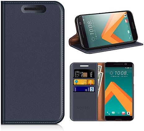 HTC 10 Wallet Case, Mobesv HTC 10 Leather Case/Phone Flip Book Cover/Viewing Stand/Card Holder for HTC 10, Dark Blue