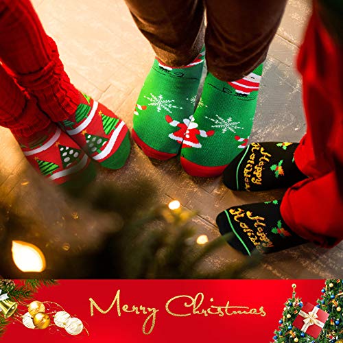 Mens Christmas Socks Funny Crew Socks for Men&Women Colorful Novelty Patterned Socks 6 Pairs US 7-13