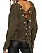 BOBIBI Women's Winter Warm Sexy Lace Up Backless V Neck Long Sleeve Knit Pullover Sweater Top