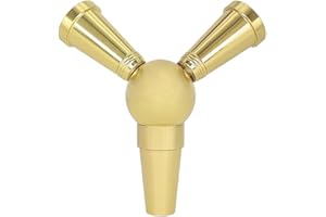 BANDELT Hookah Hose Adapter Splitter 1 to 2 Connector Hookah Accessories Auto-Seal Shisha Hookah Hose Splitter Adapter Metal (Gold)