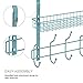 NEX Upgrade Over The Door Hook Shelf Organizer 5 Hooks with 2 Baskets Storage Rack for Coats & Towels, Chrome(Aqua Blue)