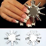 Professional 1-9 Sizes V Shaped French Manicure Guides Cutter Nail Art Tool Kit Pink White Poly Nail Gel Tips Stencil, HJ-NAT082A