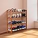 Homfa Bamboo Shoe Rack 4-Tier Entryway Shoe Shelf Storage Organizer for Home & Office Easy to Assemble (Natural Color)