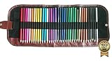 Water Soluble Colored Pencil - 36 Colors | ACADEMY SET (Pre-sharpened) | Includes CANVAS Roll Pencil Case