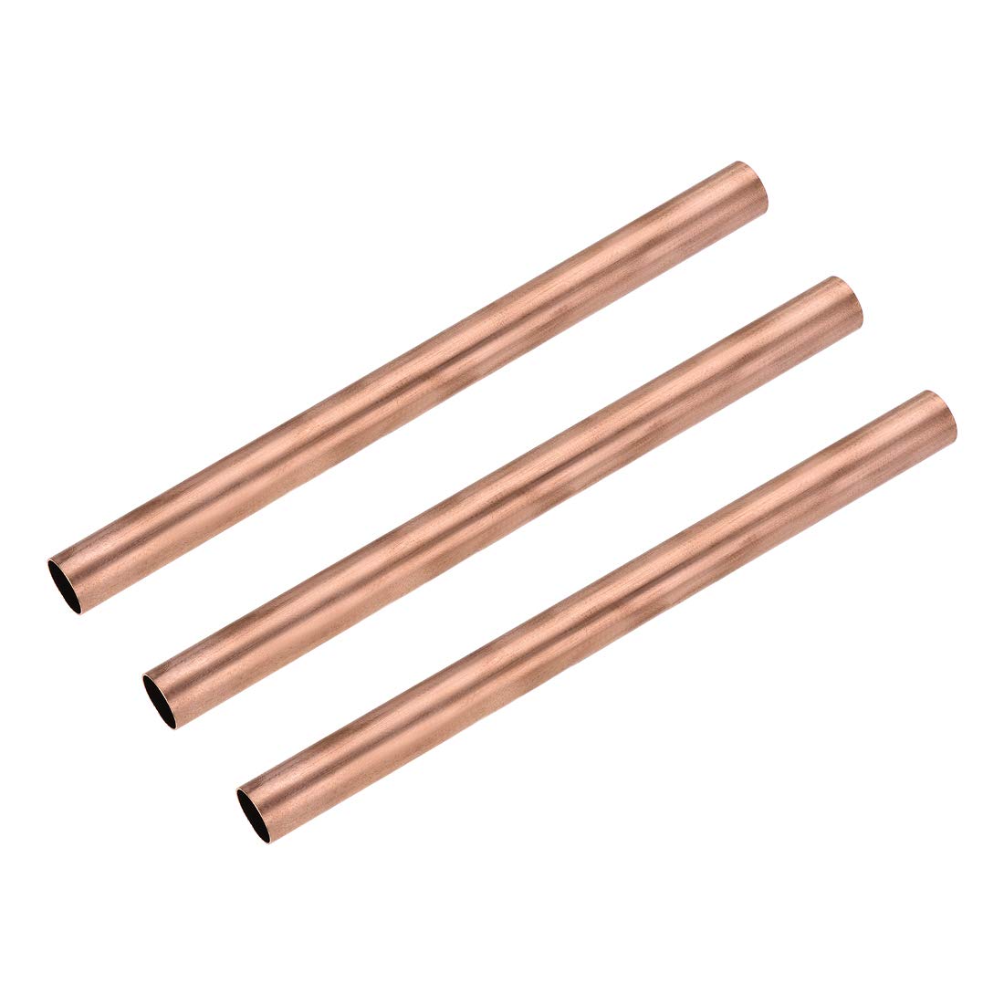 sourcing map Copper Round Tube, 15mm OD 0.5mm Wall Thickness 200mm Length Straight Pipe Tubing 3 Pcs