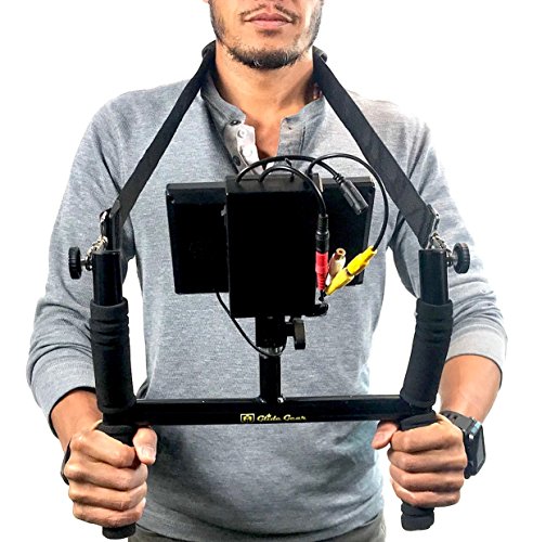 Glide Gear BV100 Horn Video Camera Handle Grip /Field Monitor Yoke Holder w/ Shoulder Strap Ball Head