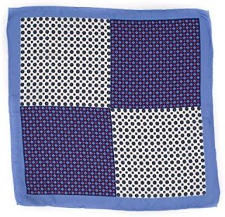 white foulard and blue-red square