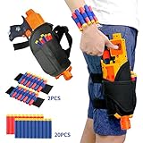 ELONGDI Kids Tactical Waist Bag with Dart Wrister Kit for Nerf Guns N-Strike Elite Series Blaster, Tactical Waist Bag for Kids, Adjustable Nerf Gun Holster for Nerf Guns (20 Darts Included)