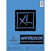 Canson XL Series Watercolor Pad, 9" x 12", Fold-over cover, 30 Sheets (100510941)