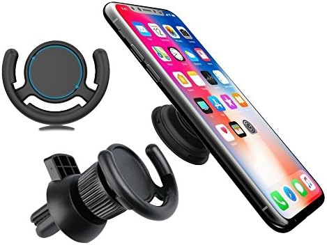 Gudtronix Car Mount for Pop Socket Users - Pop Socket Mount for Phone Grip &amp; Stand with Extra Pop Clip - 360° Rotation Swivel &amp; 1-Click Release Button - Easy to Use - Supports Large Devices