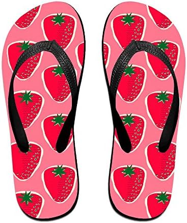 Red Pattern Strawberry Unisex Thong Cool Flip-flops Colorful Natation Lovers Summer Great For Women &amp; Men Seaside Vacation