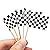 Homgaty 101 Pieces Race Theme Party Supplies-100 Pack Mini Checkered Racing Flag,Toothpick Stick Cupcake Toppers and 1 pack Plastic Checkered Tablecover, Black and White Rectangular Tablecloth