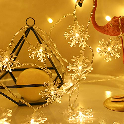 DomeStar Christmas Snowflake String Lights, 10ft 20LED String Lights Snowflake Lights Snowflakes Fairy Lights Christmas Decorations