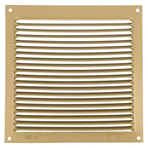 Amig - Grille de ventilation carrée en Aluminium | Grilles d'aération pour sortie d'air | Idéal pour plafond de cuisine et de salle de bain | Dimensions : 170 x 170 mm | Couleur: Dorée