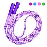Sportout Soft Beaded Jump Rope, Fitness Skipping Rope for Kids Men and Women, Adjustable Tangle-Free Jump Rope, Perfect for Workout, Keeping Fit, Weight Loss and Jump Training, 110 inch