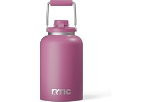 RTIC 1 Gallon Outback Jug, Stainless Steel, Ceramic Lined Insulated Water Bottle with Lid and Handle, BPA-Free, Double Wall Vacuum Insulation, Orchid
