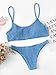 SOLY HUX Women's Two Piece Shirred Bikini Set Blue L, Blue, Size Large