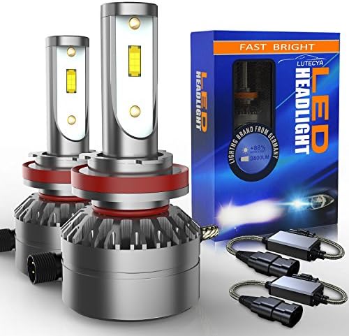 H11 LED Headlights Bulbs H8 H9, LuTecYa High Low Beam Fog Light Conversion Kit - 7600Lm 6500K Cool White Super Bright CREE Chips - 2 Pack