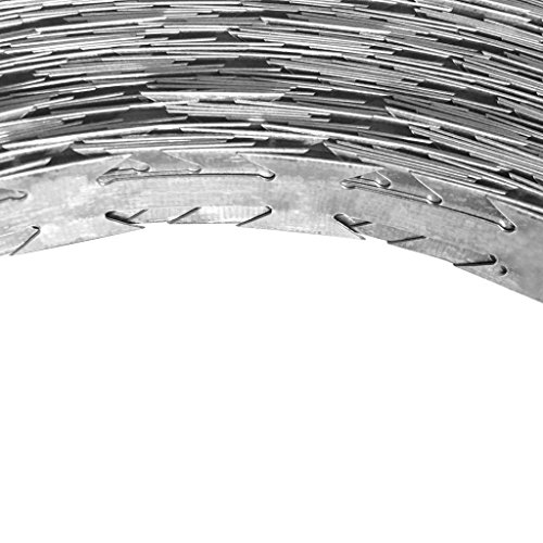 Vislone Razor Wire Galvanized Barbed Wire, Outdoor Garden Razor Wire Helical Wire Roll, Decorative Fences