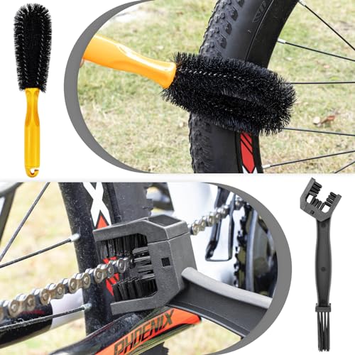 focopot Bike Chain Cleaner Kit Including Cleaning Brush Tool,Bicycle Chain Lube,Cleaning Agent and Scrubber for Cleaning Mountain/MT/Road/BMX Bike