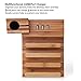 Wood Charging Station, M.Way Bamboo Wood USB Charging Organizer Dock Apple Watch Charger Bracket Stand, for iPhone 7/7Plus/6s/6/Plus/5s,iPad,Samsung,Most Smartphones,3 USB Ports 5V 3A