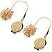 Cosmos 1 Pair Curtain Tieback Flower Curtain Clips Buckle Tie Backs Holder with Artificial Crystal and Stretchable Wire Rope for Home Office Bedroom Decoration (Golden Tone Color)