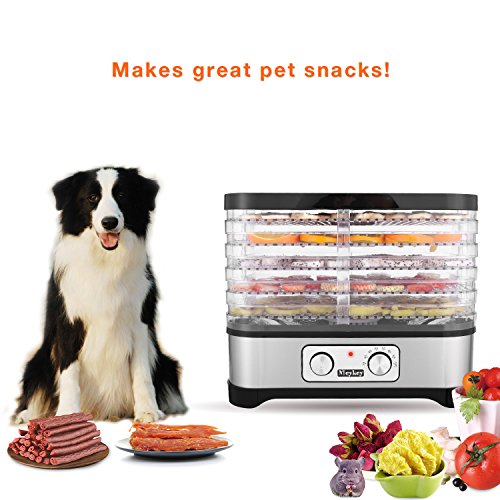Food Dehydrator Machine Jerky with 5 Trays, Knob Button/250Watt - Thumbnail 4